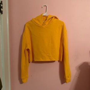 Yellow Hoodie Crop Top